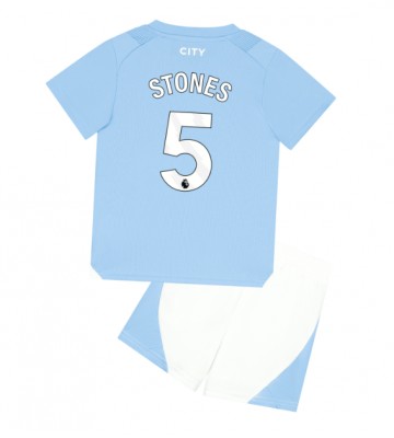 Manchester City John Stones #5 Replica Home Stadium Kit for Kids 2023-24 Short Sleeve (+ pants)